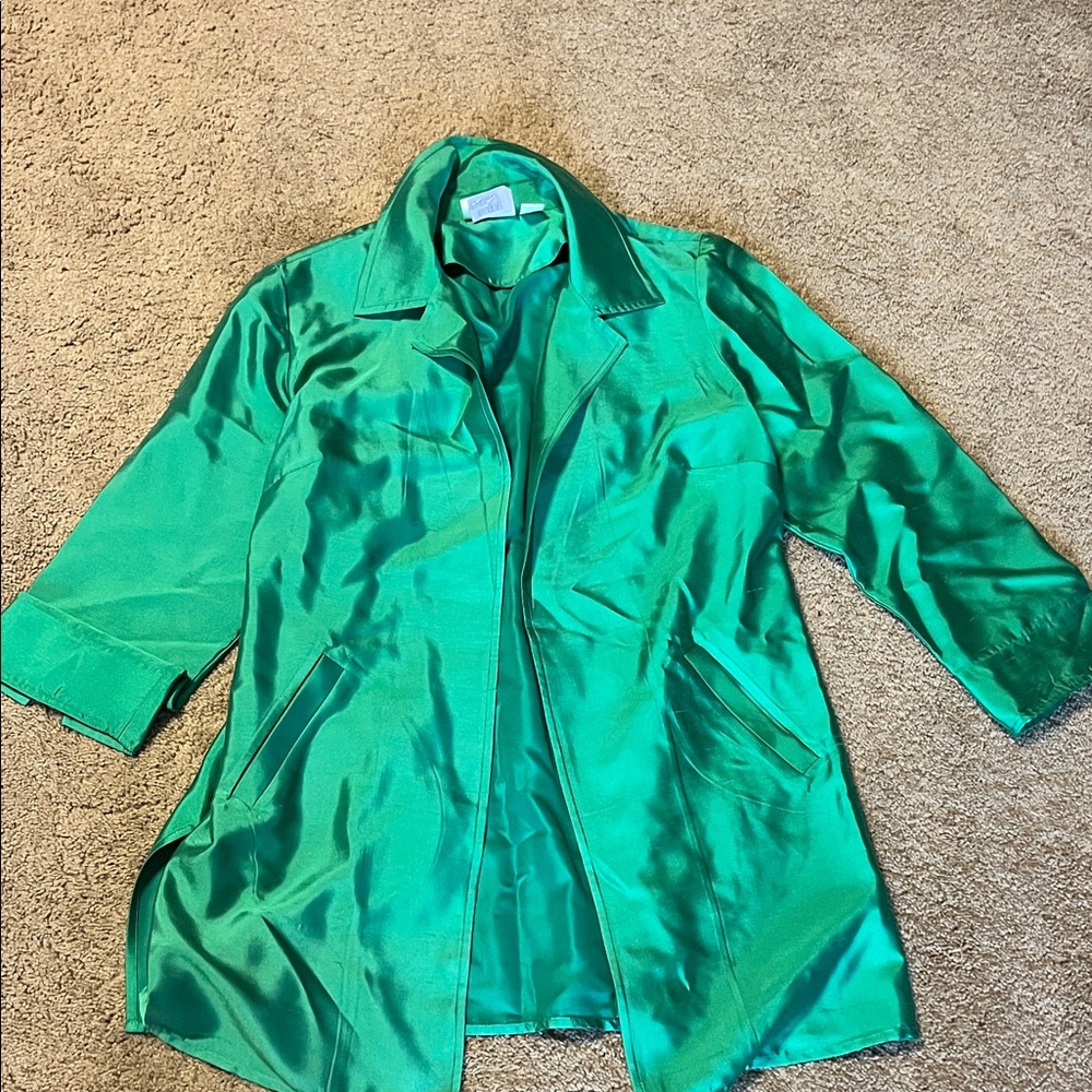 Chico's Teal Satin Blazer